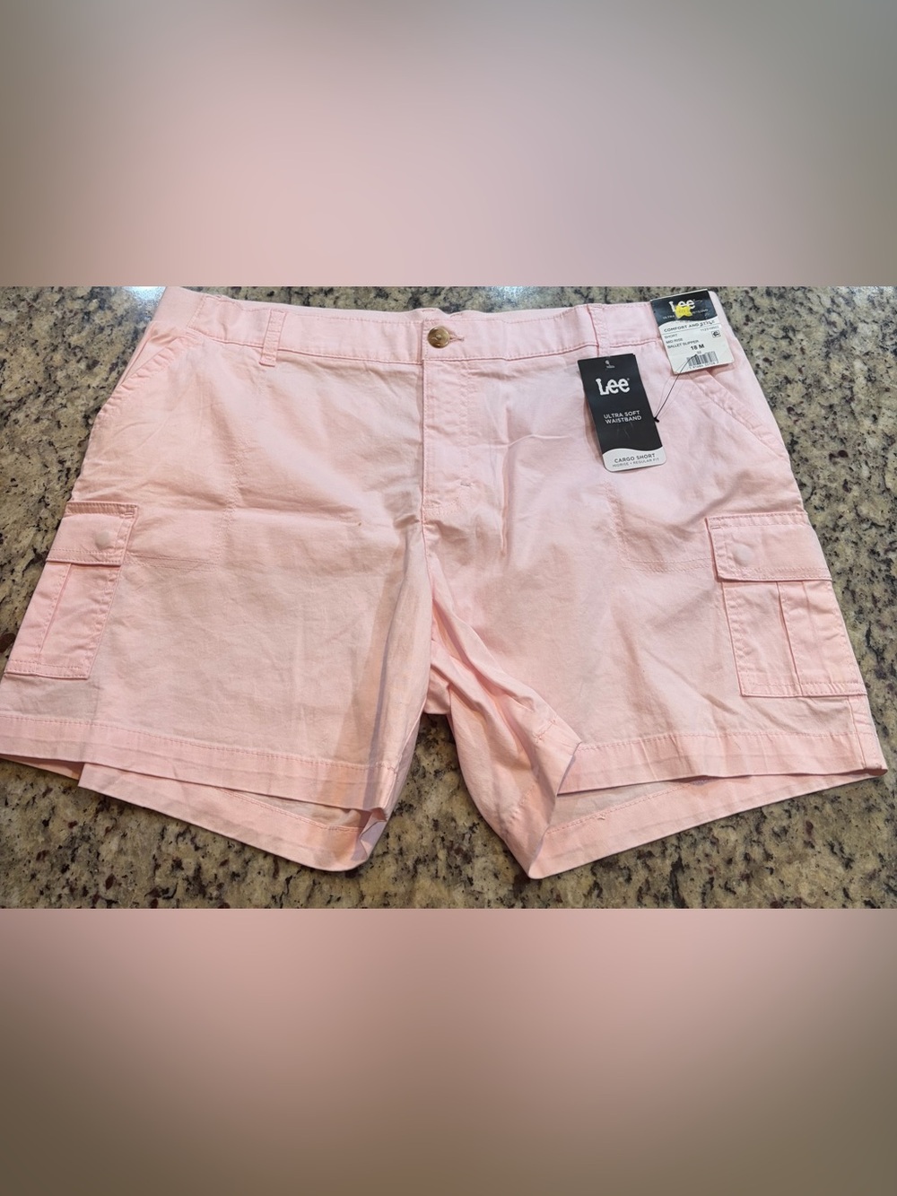 Lee Women’s Light Pink Cargo Shorts - Casual Pocket Style